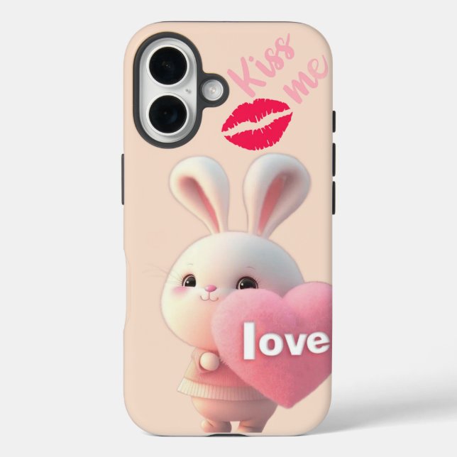 Coques Case-Mate iPhone “Cute Bunny Love – Kiss Me  (Verso)
