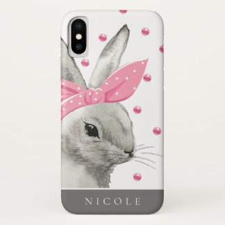 Case-Mate iPhone Case Cute Bunny Pink Bow Personnalisé