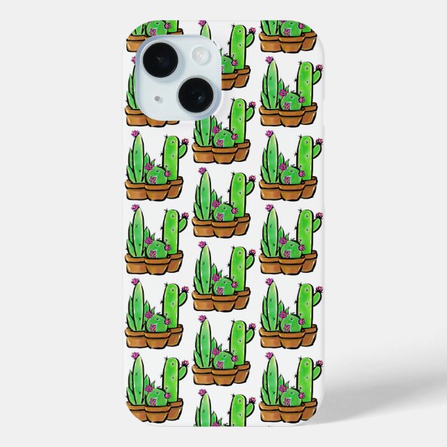 Coques Case-Mate iPhone Cute Cactus cactus succulents motif (Verso)