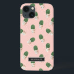 Case-Mate iPhone Case Cute Cactus dans les pots de coeur Motif Personnal<br><div class="desc">Coque iPad Air mignon et moderne avec cactus vert dans des pots de coeurs peints avec arrière - plan rose vif. Ce coque personnalisé sera parfait comme cadeau.</div>