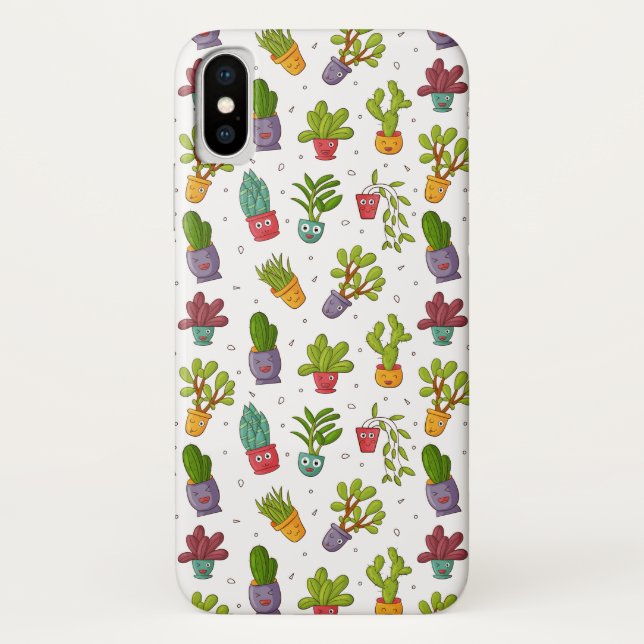 Coques Case-Mate iPhone Cute Cactus Nature Succulents Motif (Dos)