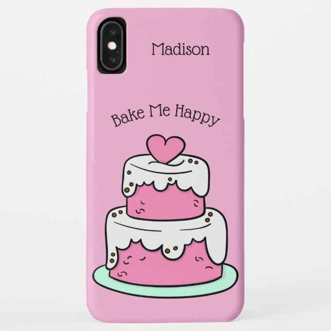 Coques Case-Mate iPhone Cute Cake nom personnalisé, texte et couleurs des  (Dos)