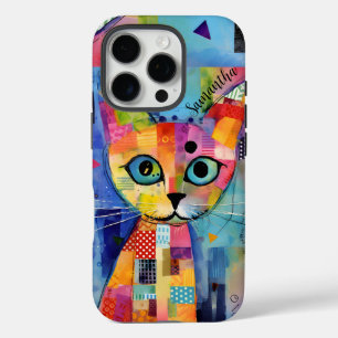 Coque iPhone 16 Pro Cute Calico Chat Personnalisé