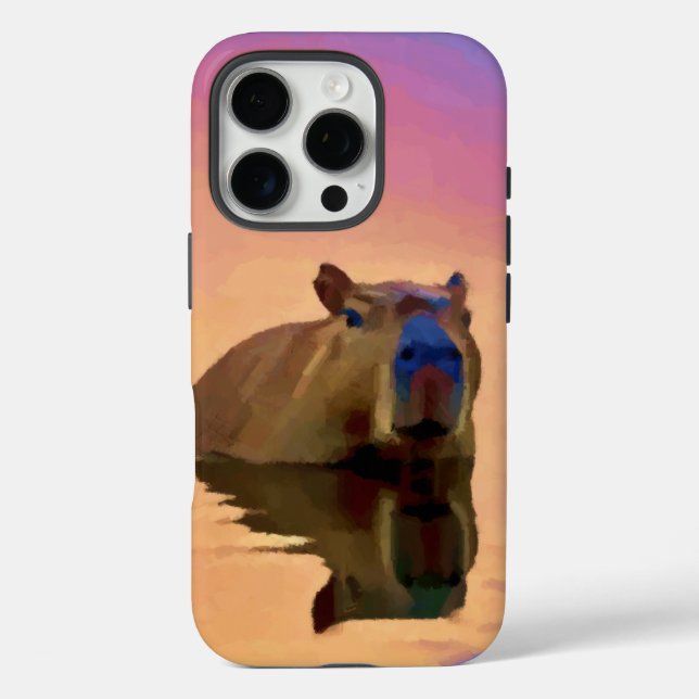Coques Case-Mate iPhone Cute Capybara Naît D'Un Lac Tranquille (Verso)