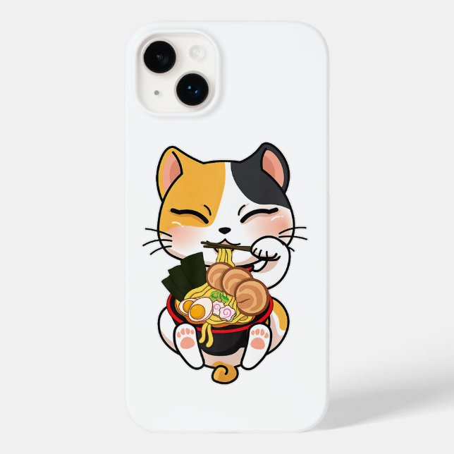 Coques Case-Mate iPhone Cute Cat Manger Ramen Japonais Amoureux des chats  (Verso)