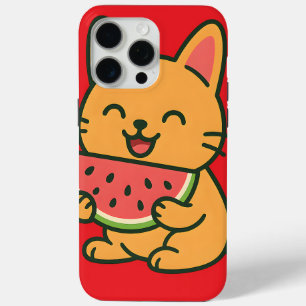 Coque Case-Mate iPhone Cute Cat Manger Watermelon - Kawaii iPhone 15 Pro
