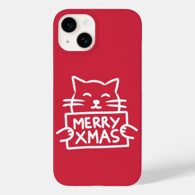 Coques Case-Mate iPhone Cute Cat Merry Xmas (Verso)