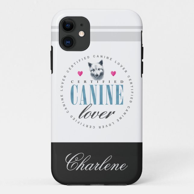 Coques Case-Mate iPhone Cute Certified Canine Lover Ajoutez Votre Nom (Dos)