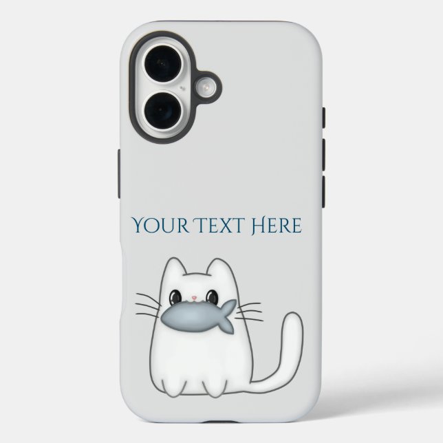 Coques Case-Mate iPhone Cute chat avec poisson Prix (Verso)