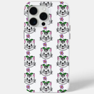 Coque Case-Mate iPhone Cute chat caricature avec une fleur sur la tête