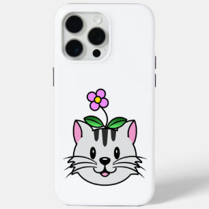 Coque Case-Mate iPhone Cute chat caricature avec une fleur sur la tête