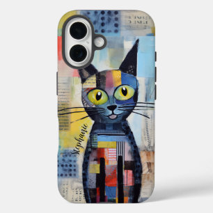 Coque Pour iPhone 16 Cute Chat Noir Personnalisé
