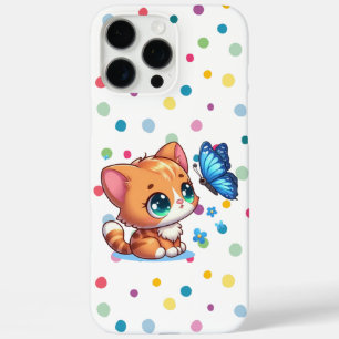 Coque iPhone 16 Pro Max Cute chaton/chat et papillon