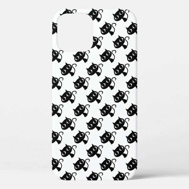 Coques Case-Mate iPhone Cute chats blancs noirs motifs (Verso)