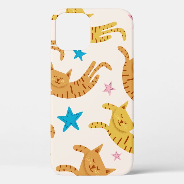 Coques Case-Mate iPhone Cute chats sans soudure motif avec étoiles drague  (Verso)