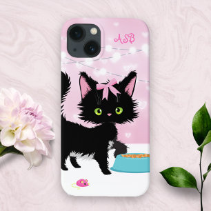Case-Mate iPhone Case Cute chatte personnalisée Chat rose et chaton blan