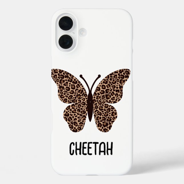 Coques Case-Mate iPhone cute cheetah print butterfly  (Verso)