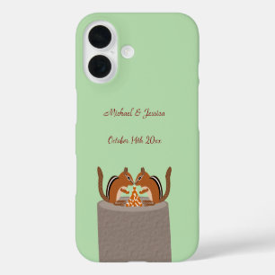 Coque Pour iPhone 16 Cute Chipmunks Mariage de automne personnalisé