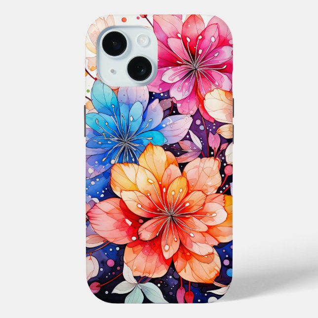 Coques Case-Mate iPhone Cute Colorful Retro Flower Art (Verso)