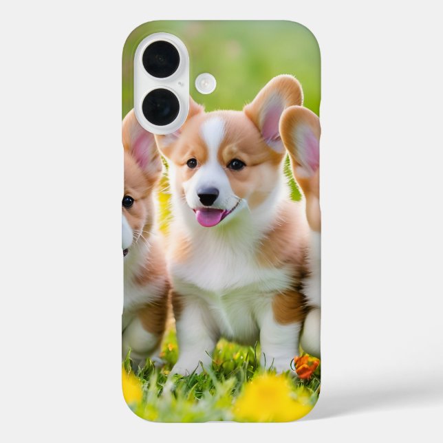 Coques Case-Mate iPhone Cute Corgi Jouer dans l'herbe (Verso)