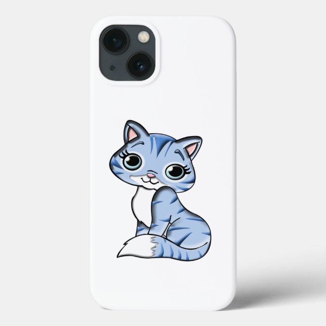 COQUES Case-Mate iPhone CUTE CUT SOURIANT CUISINE BLEU SKY AUX YEUX BLEUS. (Verso)