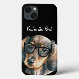 Case-Mate iPhone Case Cute Dachshund avec lunettes noires
