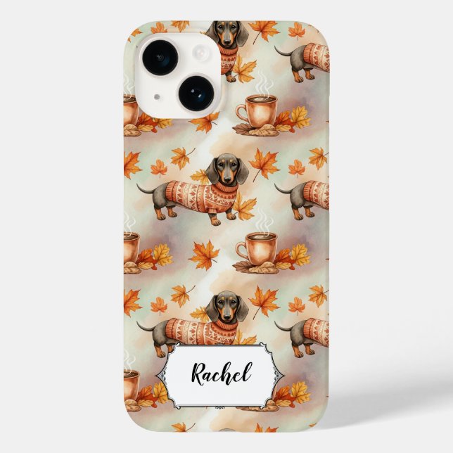 Coques Case-Mate iPhone Cute Dachshund in sweater Dog Lover personalized (Verso)