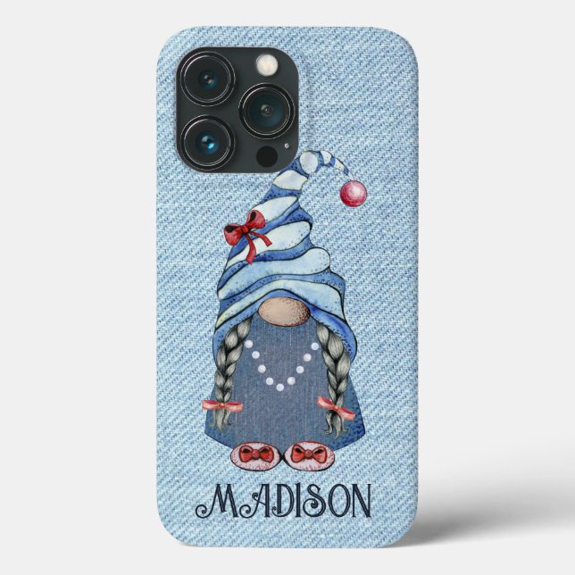 Coques Case-Mate iPhone Cute Denim Gnome Girl (Verso)