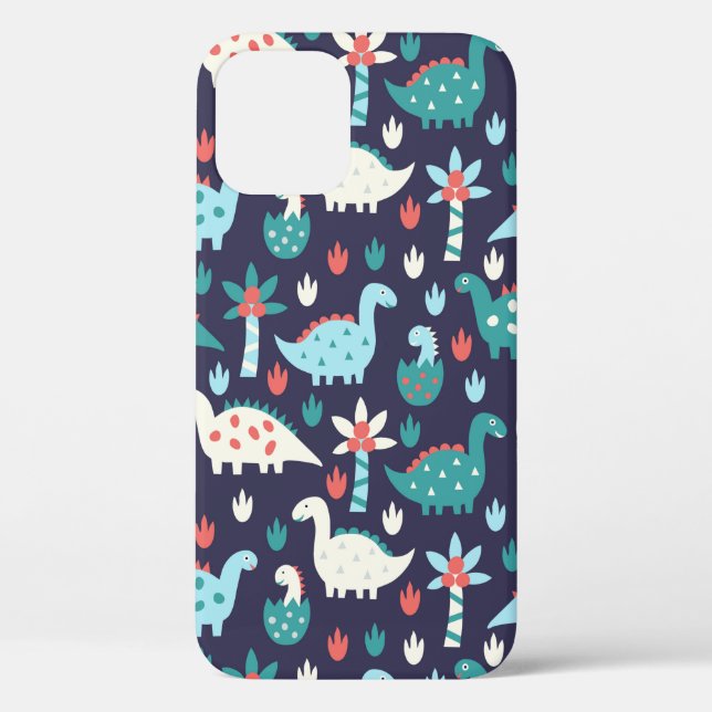 Coques Case-Mate iPhone Cute dinosaure sans couture motif (Verso)