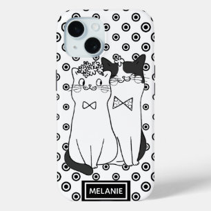 Coque Case-Mate iPhone Cute Dotty Chats en amour Personnalisé