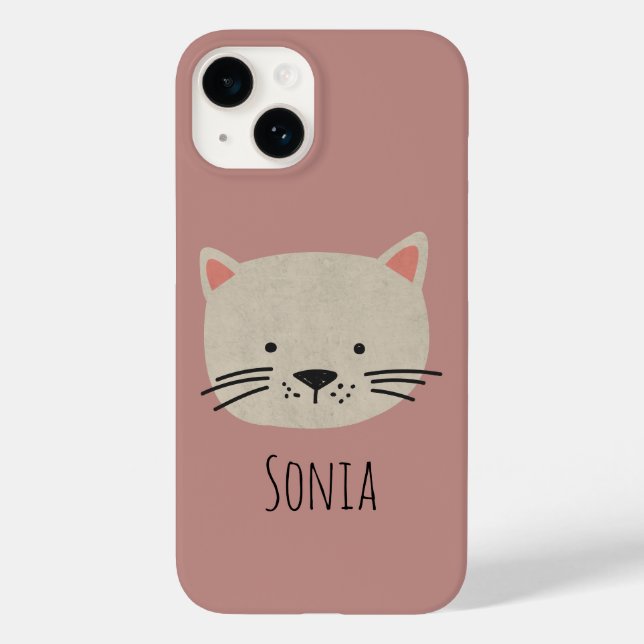 Coques Case-Mate iPhone Cute face de chat Whimsical (Verso)