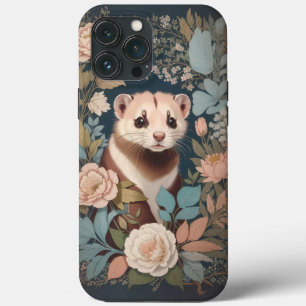 Case-Mate iPhone Case Cute Ferret Elégant Pastel Floral Garden