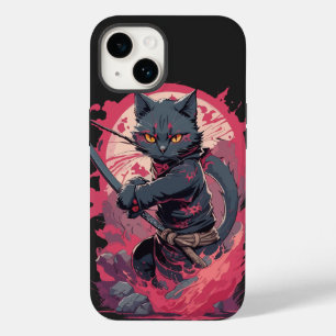 Coque Case-Mate iPhone Cute Fire Splash Noir Ninja Chat Guerrier