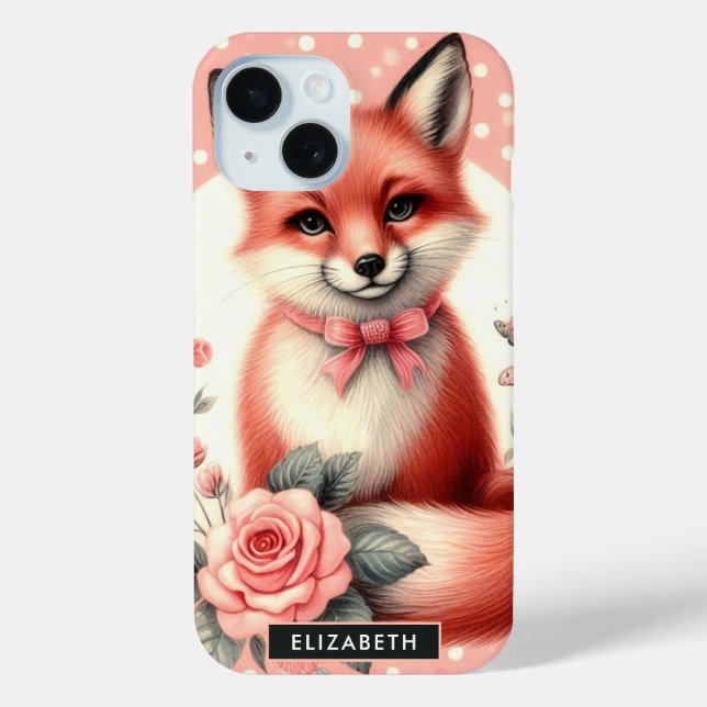 Coques Case-Mate iPhone Cute Floral Baby Fox (Verso)