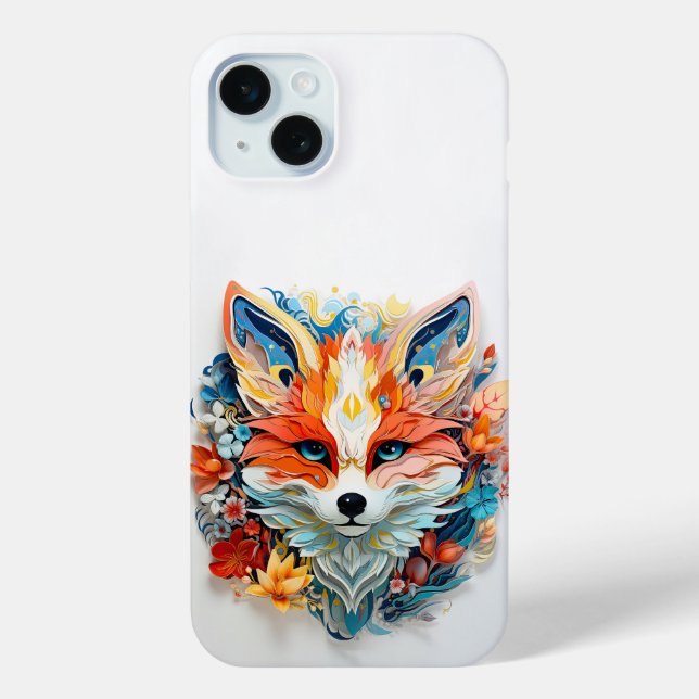 Coques Case-Mate iPhone Cute Fox avec fleurs Papier Coupe (Verso)