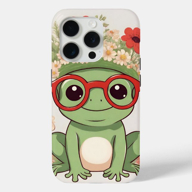 Coques Case-Mate iPhone Cute Frog Flower Headband (Verso)
