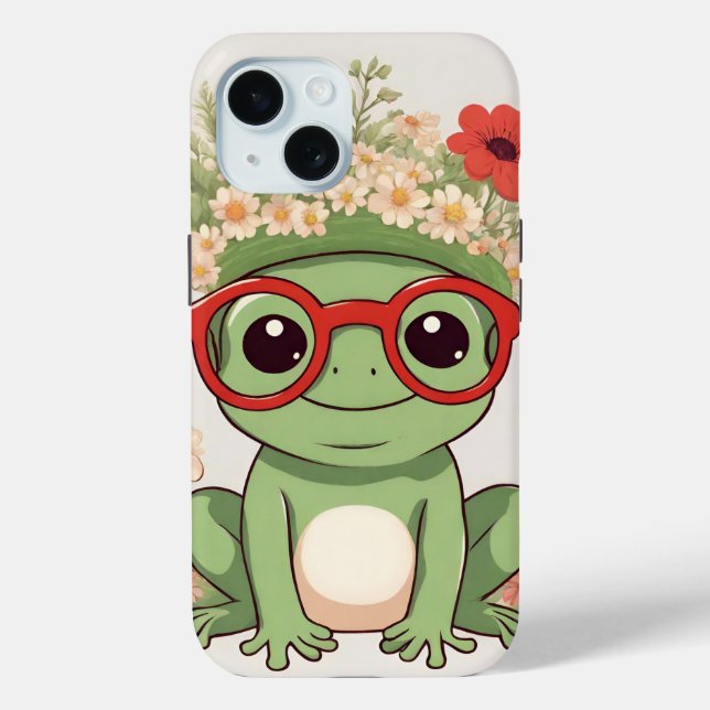 Coques Case-Mate iPhone Cute Frog Flower Headband (Verso)