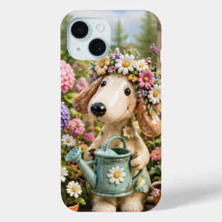 Coque Case-Mate iPhone Cute Garden Puppy Dog with Flower Crown