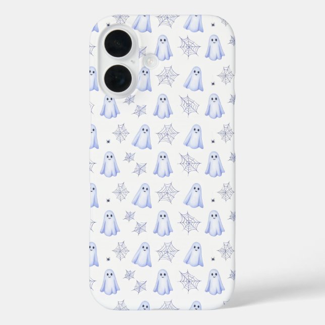 Coques Case-Mate iPhone Cute Ghost and Spider Web Halloween Pattern (Verso)