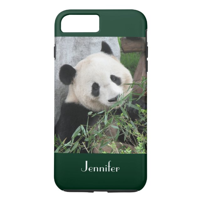 Coques Case-Mate iPhone Cute Giant Panda Dark Green Trim Personalized Name (Dos)
