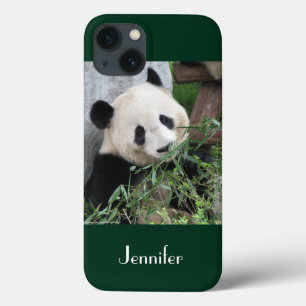 Coque Case-Mate iPhone Cute Giant Panda Green Background, Name,