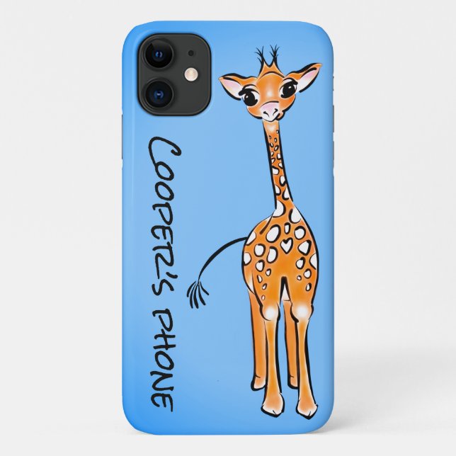 Coques Case-Mate iPhone Cute Giraffe - bleu bébé (Dos)