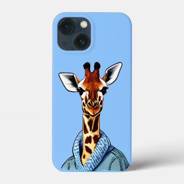 Coques Case-Mate iPhone Cute Giraffe portant une veste Denim (Verso)