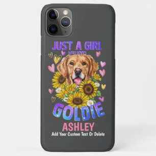 Case-Mate iPhone Case Cute Girl Loves Golden retriever Sunflower