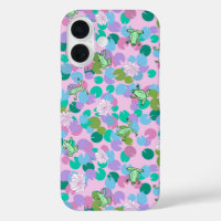 Cute grenouille rose avec ceinture nénuphar