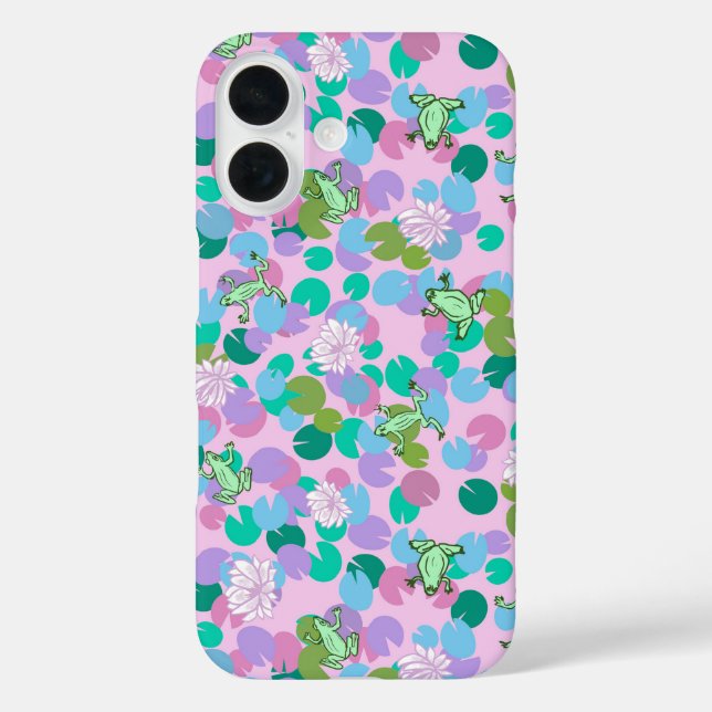 Coques Case-Mate iPhone Cute grenouille rose avec ceinture nénuphar (Verso)