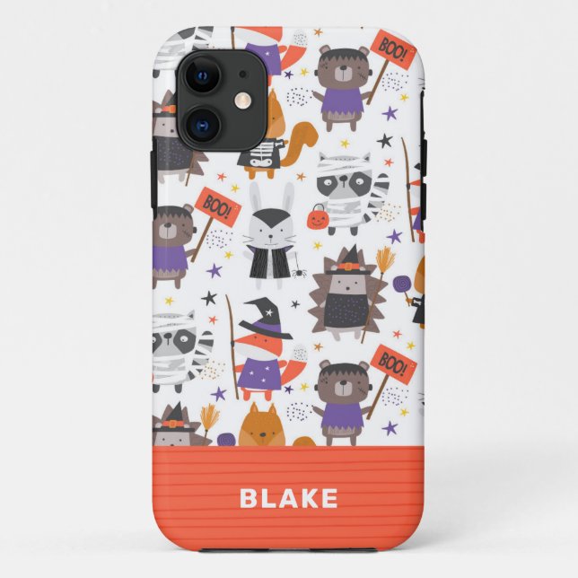 Coques Case-Mate iPhone Cute Halloween Animaux Personnalisés (Dos)