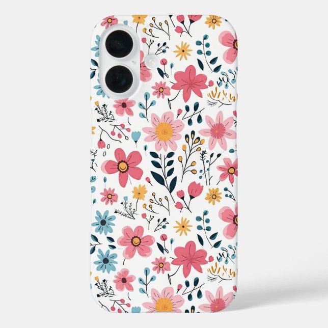 Coques Case-Mate iPhone Cute Hand Drawn Spring Florals (Verso)