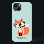 iPhone 13 Coque Cute Hipster Red Fox<br><div class="desc">Les blocs modernes et chic chevrons sont des blocs monogram inside a quatrefoil shaped frame.</div>