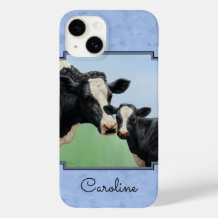 Coque Case-Mate iPhone Cute Holstein Calf & Vache Ciel bleu
